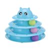 Pet cat turntable toy cat detachable interactive game puzzle track plate tease cat three layer cat turntable - Blue - 23*18cm 400g