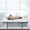 Cat Window Perch;  Wall-mounted Cat Seat with Soft Cushion and Supporting Feet;  White - white