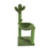 Indoor with Large House Natural Sisal Rope Cactus Cat Tree Condo - Green B - Pet entertainment