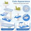 Indoor Cat Tower with Sisal Covered Scratching Posts - Blue & White - Pet entertainment