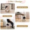 Cat Stool Bed with Scratching Posts and Plush Ball Toy - Beige - Pet entertainment