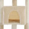 Modern Small Cat Tree Cat Tower with Sisal Scratching Post, Cozy Condo, Top Perch and Dangling Ball Beige - Beige