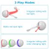 Electric Cat Toy Cat Teaser Ball Automatic Self Rotating Interactive Cat Motion Exercise Toy with Feather Bell LED Lights USB Rechargeable - Grey