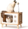 Mewoofun Cat House Wooden Condo Cat Bed Indoor TV-Shaped Sturdy Large Luxury - QF001