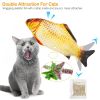 2Pcs Electric Moving Fish Cat Toy Realistic Wagging Fish Catnip Kicker Toy