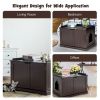 Cat Litter Box Enclosure with Double Doors for Large Cat and Kitty - Brown
