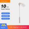 Aiwo Pet Fun Cat Stick Telescopic Feather Fishing Cat Stick Toy Bite Resistant Fairy Stick Long Rod Cat Toy - White Peach (Luxury Three Stage Style)