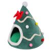 Christmas Pet House Tent Warm Cat Sleeping Bed Indoor for Kitten Puppy Cave Nest - L - Green