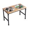 GF Pet Mango Wood & Metal Elevated Feeder - L