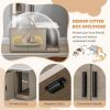 Cat Tree with Litter Box Enclosure for Indoor Cars - Gray