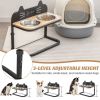Elevated Pet Feeder with 2 Stainless Steel Bowls for Cats and Small and Medium Dogs - as show
