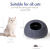 Cat Cave Bed -Handmade Wool Cat Bed Cave with Mouse Toy - as Pic