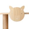 Wall-Mounted Cat Scratching Pad for Small to Large Cat, Indoor Wood Cat Tree with Hammock, Cat Scratcher Perch - as Pic