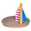 Cat Condo Scratcher Post Cardboard, Sailboat Shape Cat Scratching Board, 21.26x13.78x15.75 inch - as Pic