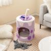 Bubble Tea Cat Tree Tower with Scratching Post - Purple