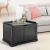 Cat Litter Box Enclosure with Double Doors for Large Cat and Kitty - Black