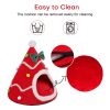Christmas Pet House Tent Warm Cat Sleeping Bed Indoor for Kitten Puppy Cave Nest - L - Red