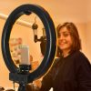 18" LED Ring Light 55W 3200K-5600K Dimmable Selfie Ring Light with Tripod Phone Holder - White