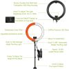 18" LED Ring Light 55W 3200K-5600K Dimmable Selfie Ring Light with Tripod Phone Holder - White
