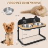 Elevated Pet Feeder with 2 Stainless Steel Bowls for Cats and Small and Medium Dogs - as show