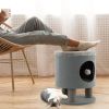 Cat Stool Bed with Scratching Posts and Plush Ball Toy - Gray - Pet entertainment