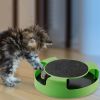 Cat Interactive Scratching Toy w/ Rotating Running Mouse Catching Plate Non-toxic Claw Kitten Toys - Green