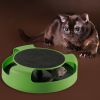 Cat Interactive Scratching Toy w/ Rotating Running Mouse Catching Plate Non-toxic Claw Kitten Toys - Green