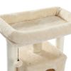 Modern Small Cat Tree Cat Tower with Sisal Scratching Post, Cozy Condo, Top Perch and Dangling Ball Beige - Beige