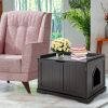Cat Litter Box Enclosure with Double Doors for Large Cat and Kitty - Black