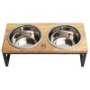 GF Pet Mango Wood & Metal Elevated Feeder - M