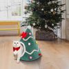 Christmas Pet House Tent Warm Cat Sleeping Bed Indoor for Kitten Puppy Cave Nest - L - Green