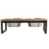 GF Pet Mango Wood & Metal Elevated Feeder - L
