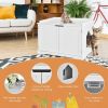 Cat Litter Box Enclosure with Double Doors for Large Cat and Kitty - White