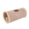 Collapsible Cat Tunnel Suede Fabric Puppy Rabbit Play Chase Hide Tunnel Tube Indoor for Game Exercising Hiding Training Pet Toys - khaki