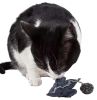 Pet Life Pompom Kitty Mouse Plush Catnip Cat Toy - Black