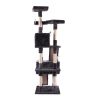 67'' Multi-Level Cat Tree Tower, Kitten Condo House with Scratching Posts, Kitty Play Activity Center, Gray XH - Grey