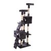 67'' Multi-Level Cat Tree Tower, Kitten Condo House with Scratching Posts, Kitty Play Activity Center, Gray XH - Grey