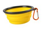 350ml/1000ml Large Collapsible Dog Pet Folding Silicone Bowl Outdoor Travel Portable Puppy Food Container Feeder Dish Bowl - Yellow - 350ml