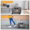 Cat Dog Carrier with Wheels Airline Approved Rolling Pet Carrier with Telescopic Handle Shoulder Strap - Grey