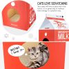 ScratchMe Cat Condo Scratcher Post Cardboard - as Pic