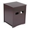Cat's Wooden House Indoor Feline Condo Toilet Litter Box Hideaway Beside Table Nightstand XH - brown