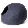 Cat Cave Bed -Handmade Wool Cat Bed Cave with Mouse Toy - as Pic