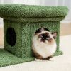 Fully Wrapped  2 In1 Cactus Cat Tree Condo With Dangling Ball  - Green - Pet Supplies