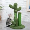 Pet Supplies Cute Cactus Tree Pet Cat Toy  With Ball Scratching Post - Green - M