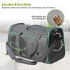 Foldable Airline Travel Pet Carrier Bag with Safety Strap - Light Gray - Pet entertainment