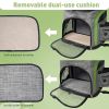 Foldable Airline Travel Pet Carrier Bag with Safety Strap - Gray - Pet entertainment