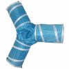 Pet Life 3-Way Kitting-Go-Seek Interactive Collapsible Passage Kitty Cat Tunnel - Blue/White