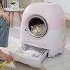 Self Cleaning Cat Litter Box, Automatic with Mat & Liner, 80L Space for Multi Cats, Support 5G/Anti-Pinch - as Pic