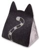Touchcat 'Kitty Ears' Travel On-The-Go Collapsible Folding Cat Pet Bed House With Toy - Black