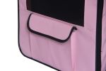 Pet Life Capacious Dual-Expandable Wire Folding Lightweight Collapsible Travel Pet Dog Crate - Pink - X-Small